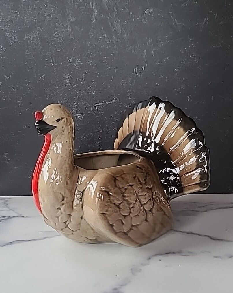 Vintage Ceramic Turkey Planter