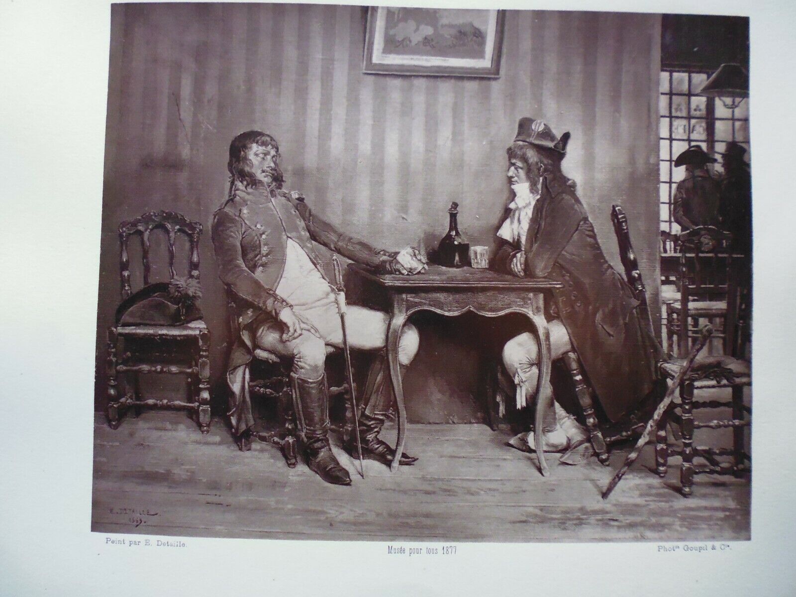 photo Goupil & Cie: a coffee corner after painting by E.Detaille an1877