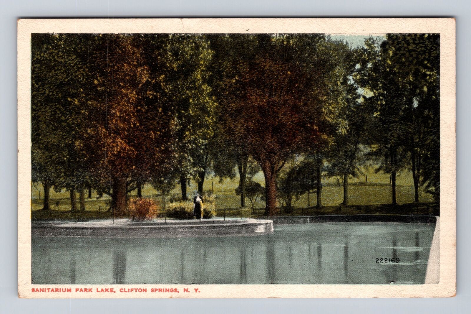 Clifton Springs NY- New York, Sanitarium Park Lake, Antique, Vintage Postcard