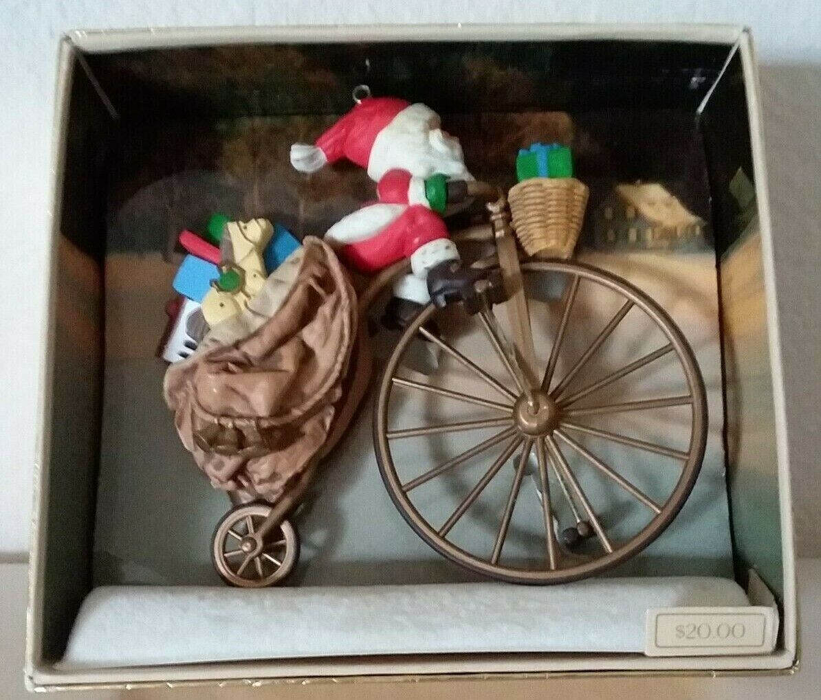 Hallmark Vintage 1982 Cycling Santa Keepsake Christmas Ornament MIB SDB