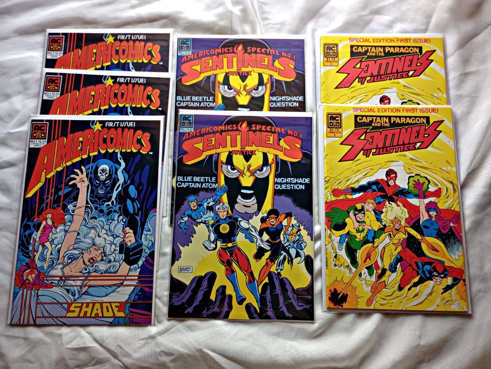 Americomics #1 Lot Captain Paragon Sentinels of Justice Shade 1983