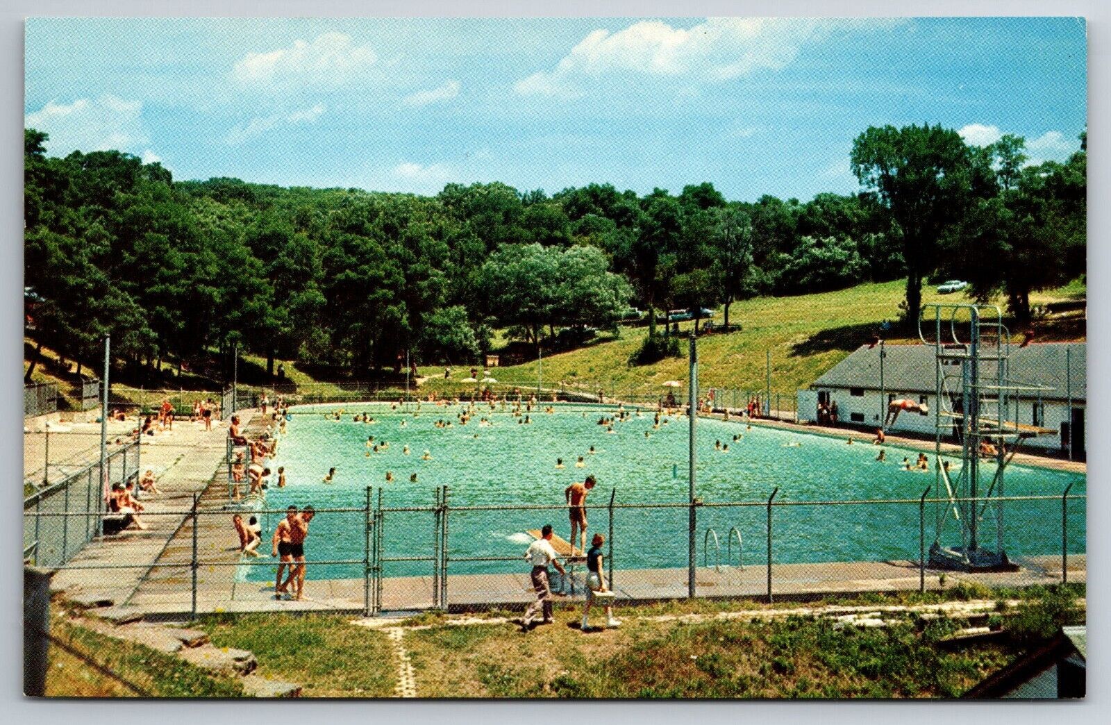 Vintage Postcard PA Washington Pool Park Swimmers -2364