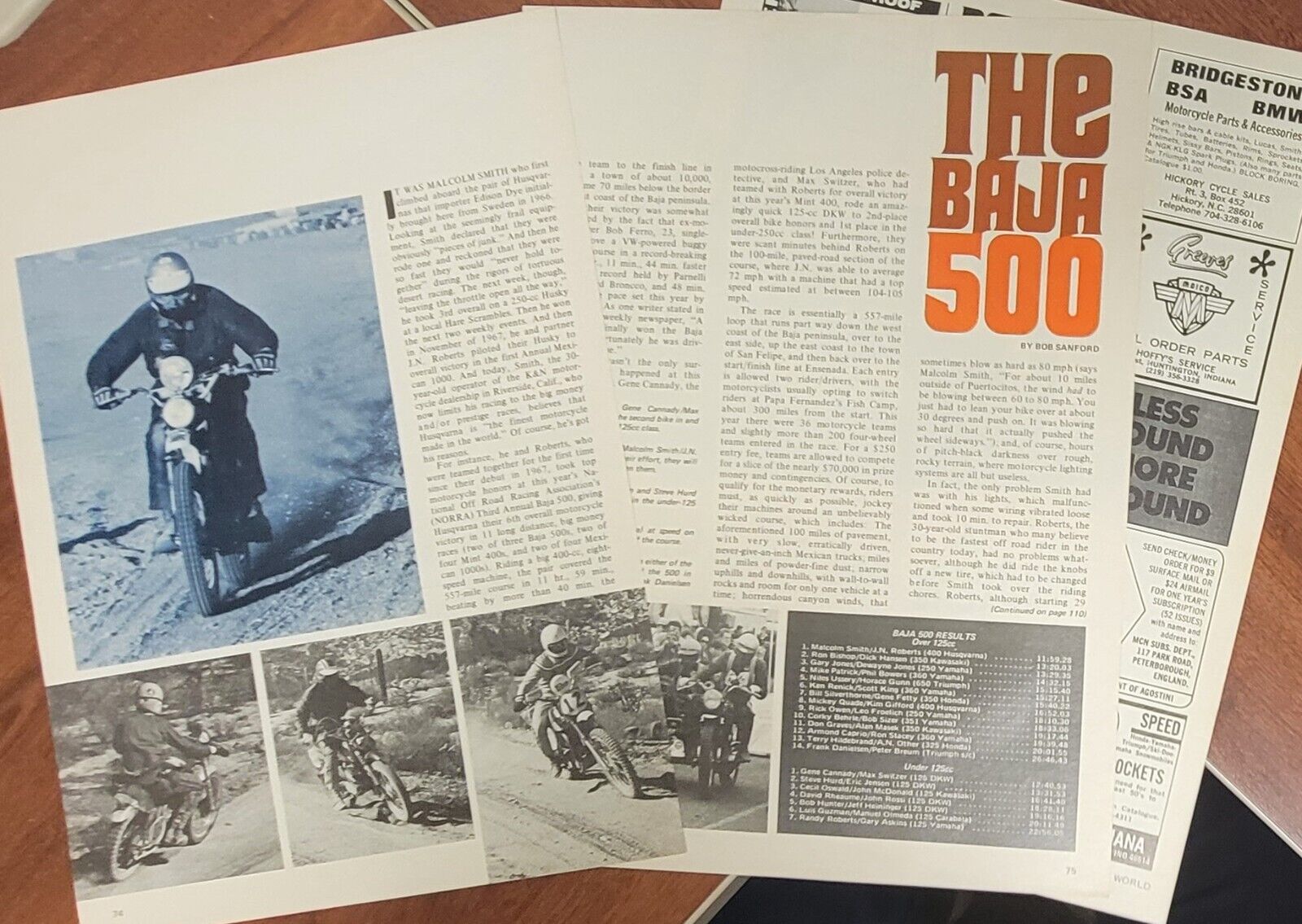 1971 Baja 500 Race 3p Article Malcolm Smith Gary Jones J N Roberts 