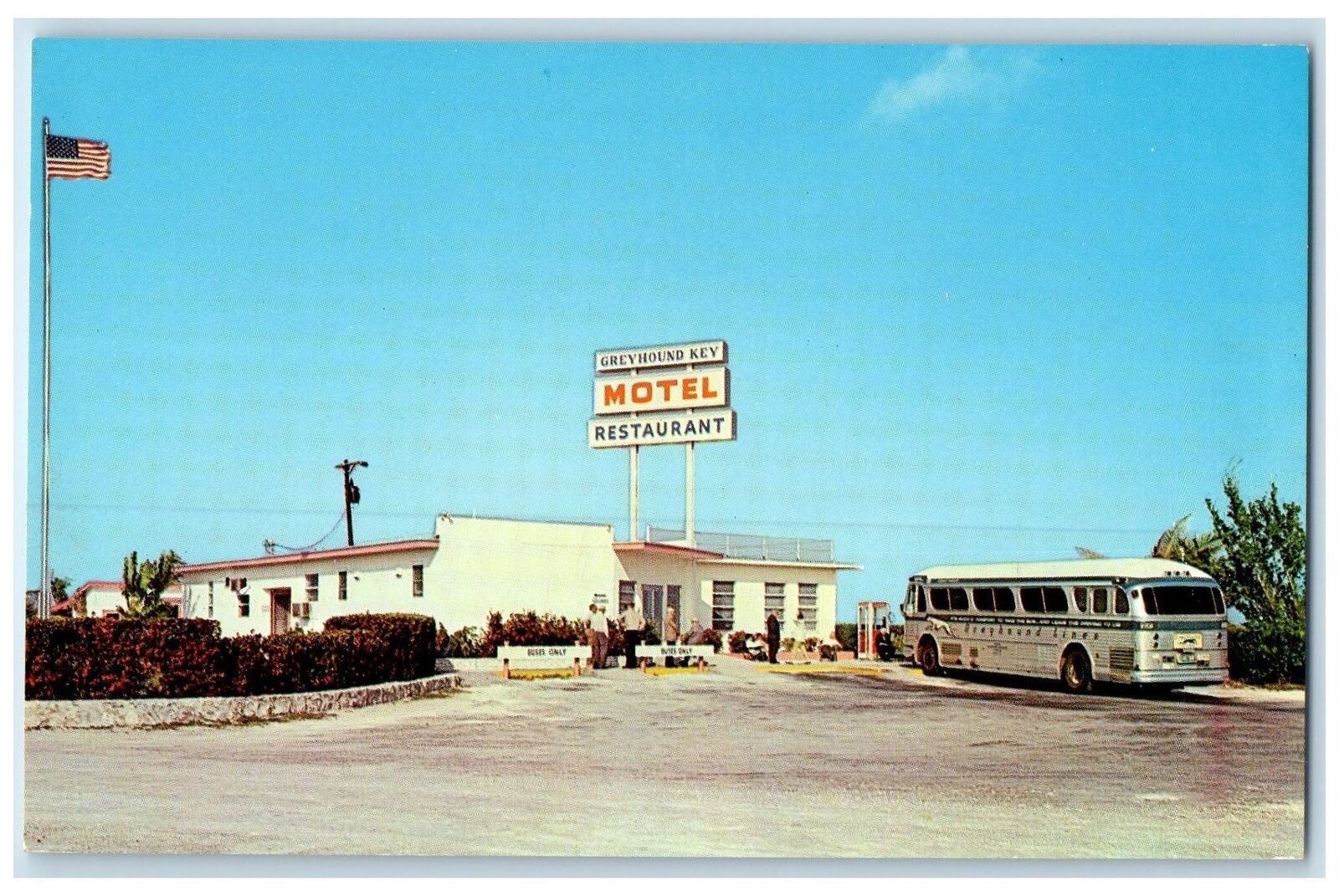 c1960's Greyhound Motel Restaurant Exterior Greyhound Key Florida FL Postcard