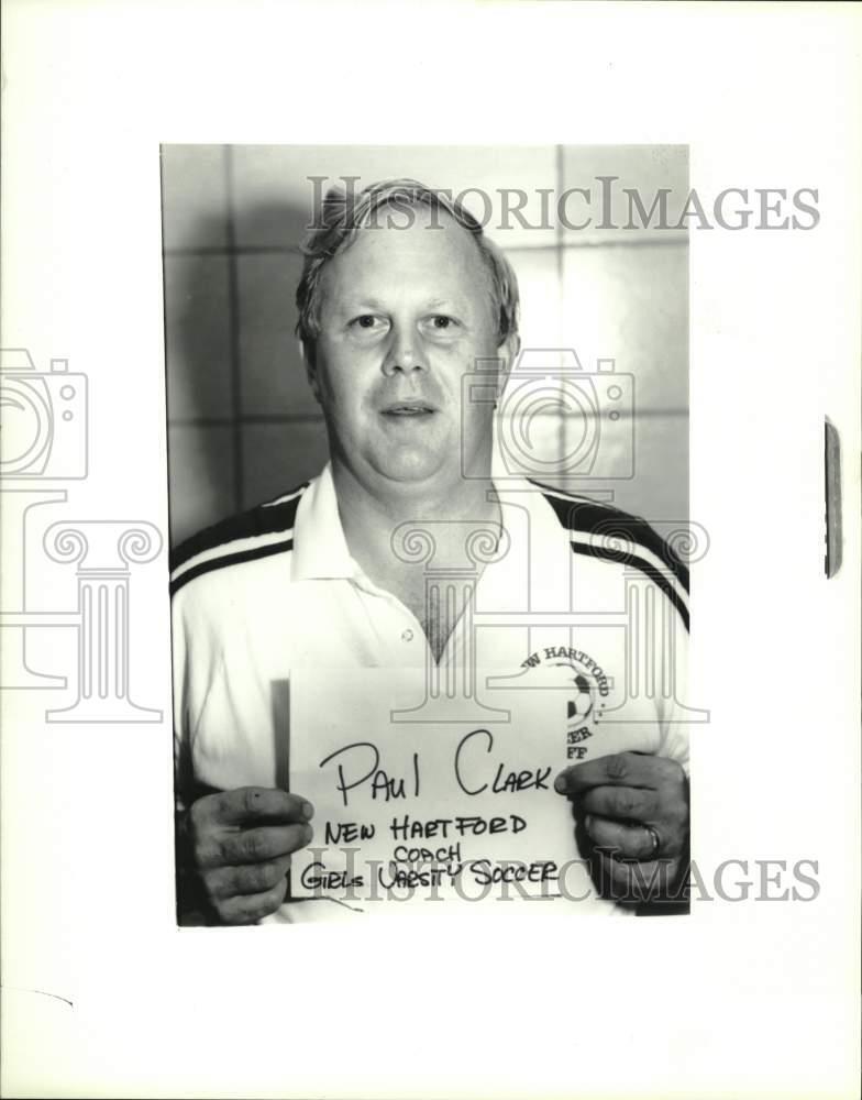 1989 Press Photo Paul Clark, New Hartford Girls Varsity Soccer - sya68554