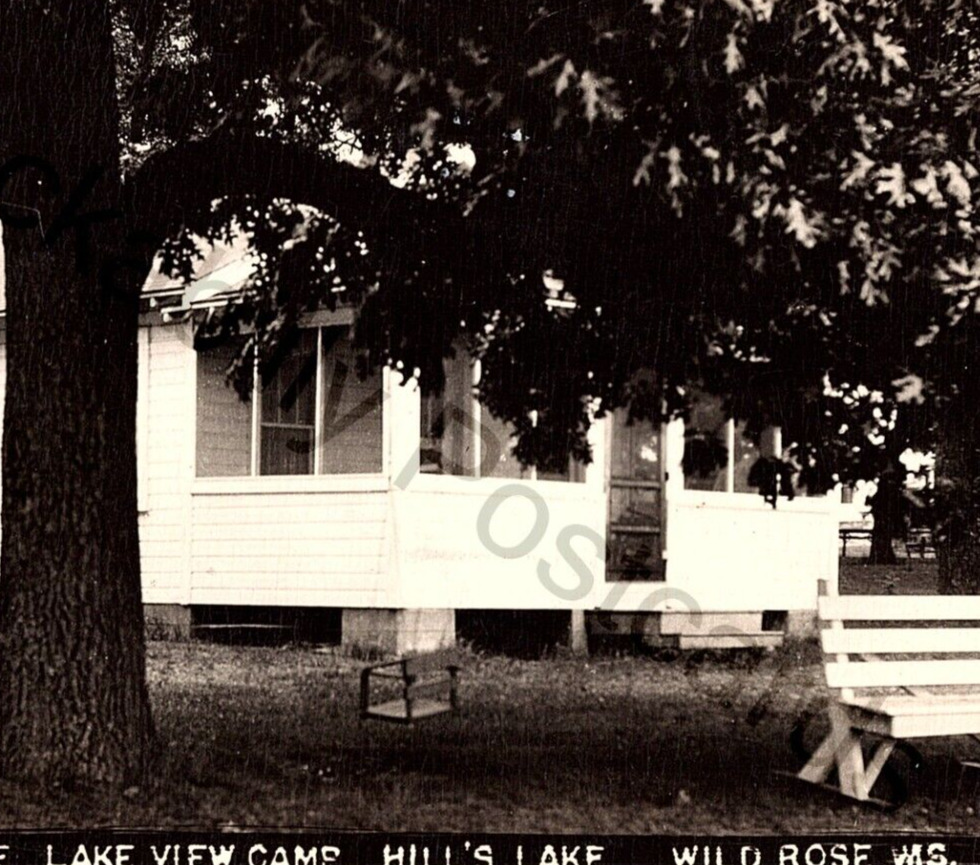 1951 RPPC Wild Rose Wi. Robin Cottage at Lake View Camp On Hills lake