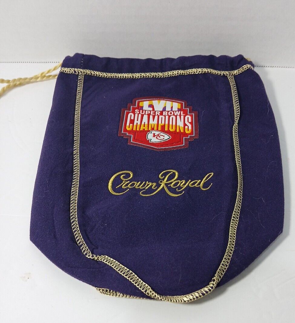 KC Kansas City Chiefs Crown Royal Bag Superbowl LVII Champions purple whiskey