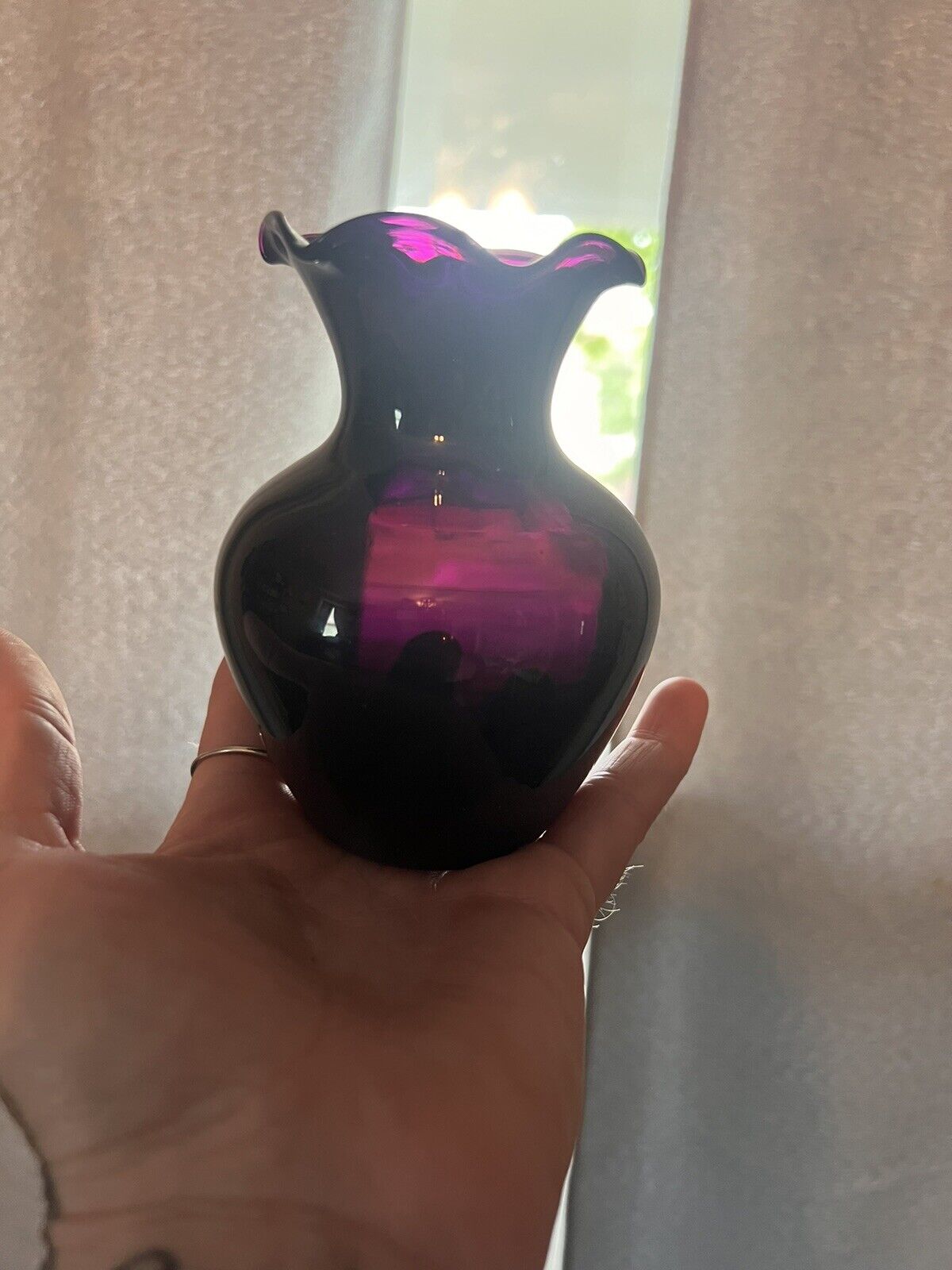 Vintage Amethyst Purple Glass Vase