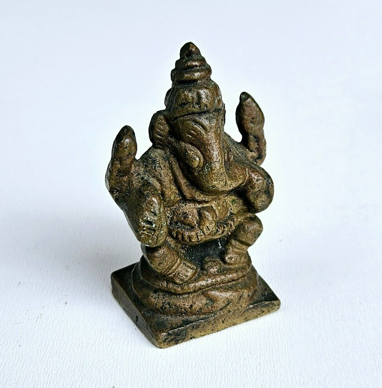 Antique Old Solid Bronze Figurine  Hindu Gog Ganesha