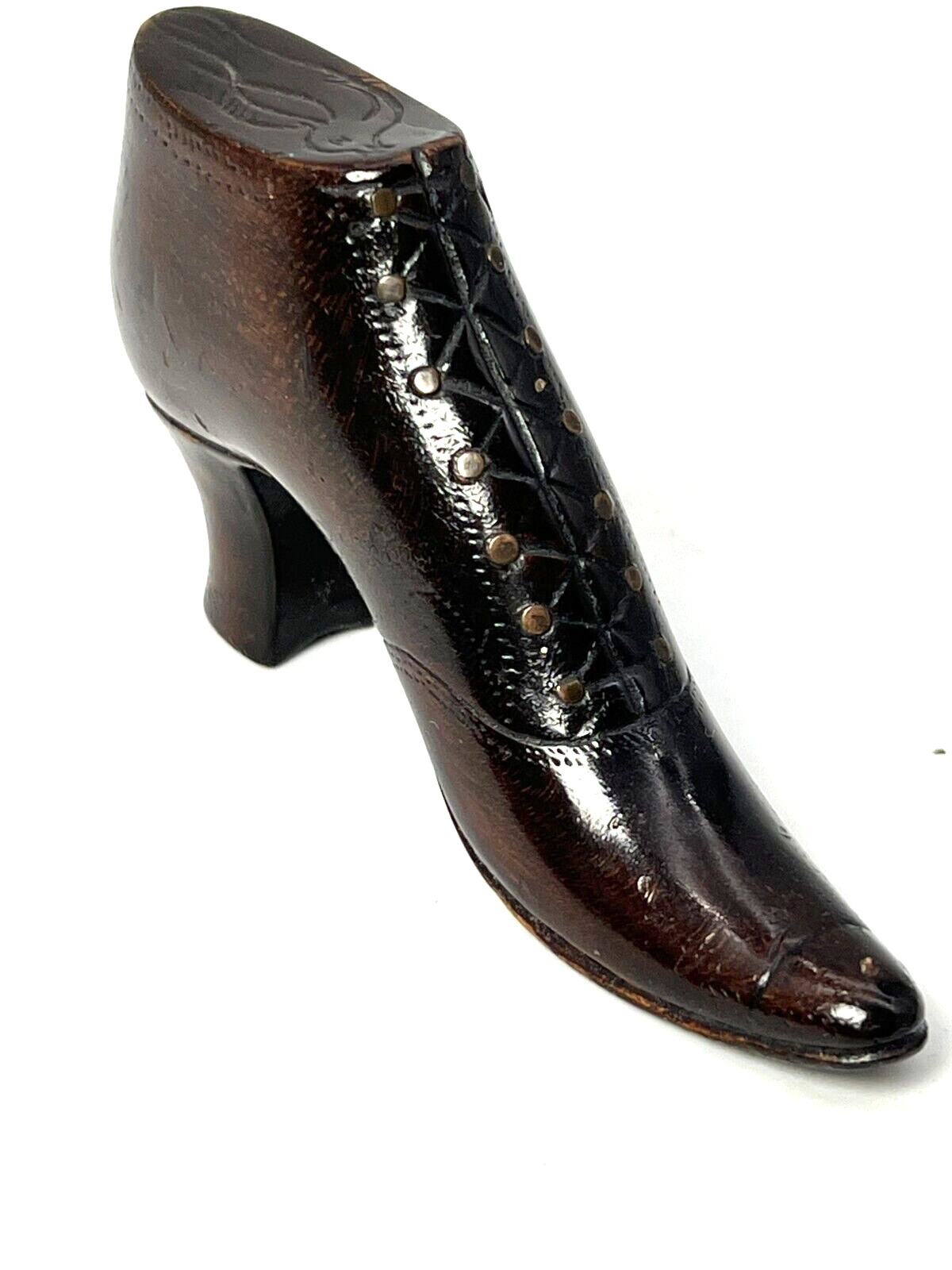 Victorian Antique Shoe Salesmens  Carved Boot Sample Model