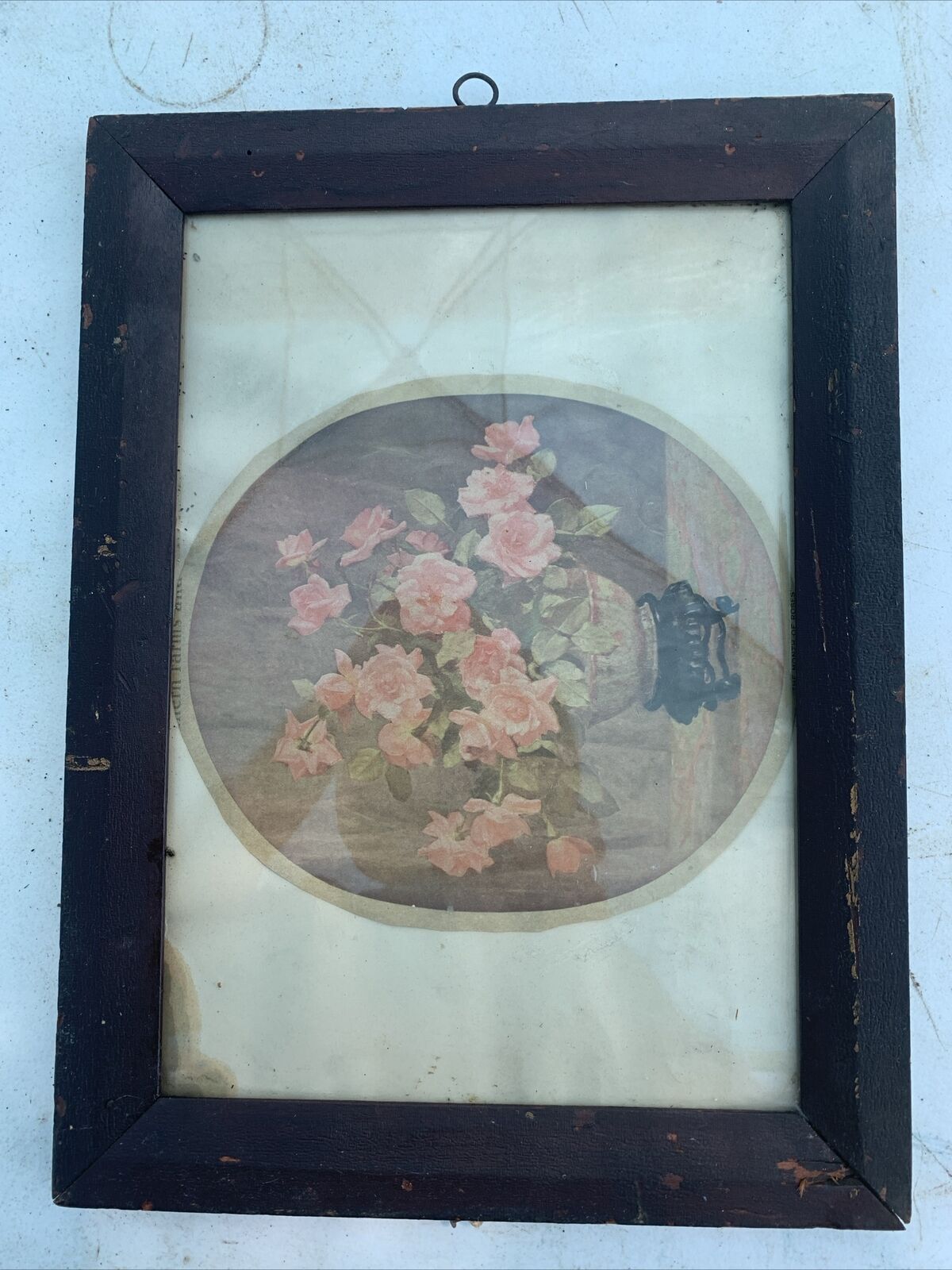vintage wood picture frame 12x16 with glass