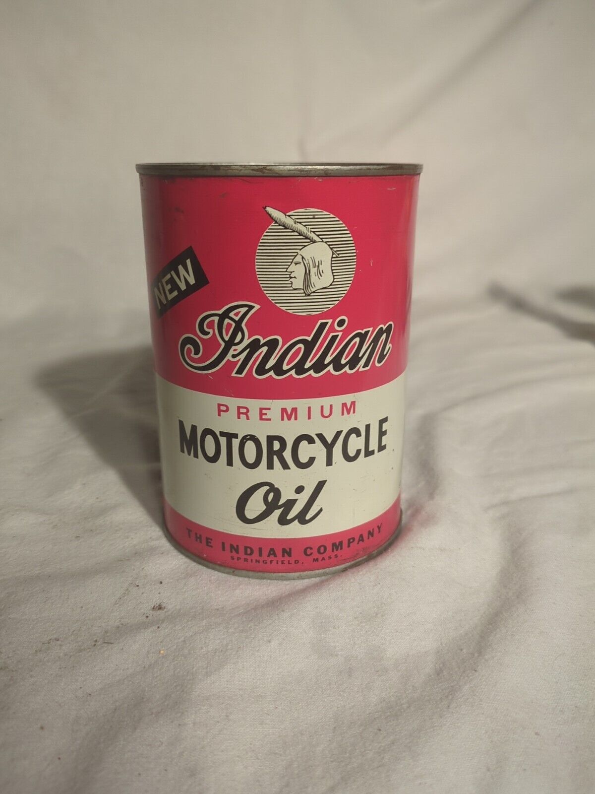 Extremely Rare 1930s Indian Motorcycle Premium Oil Can Very Good Condition Full