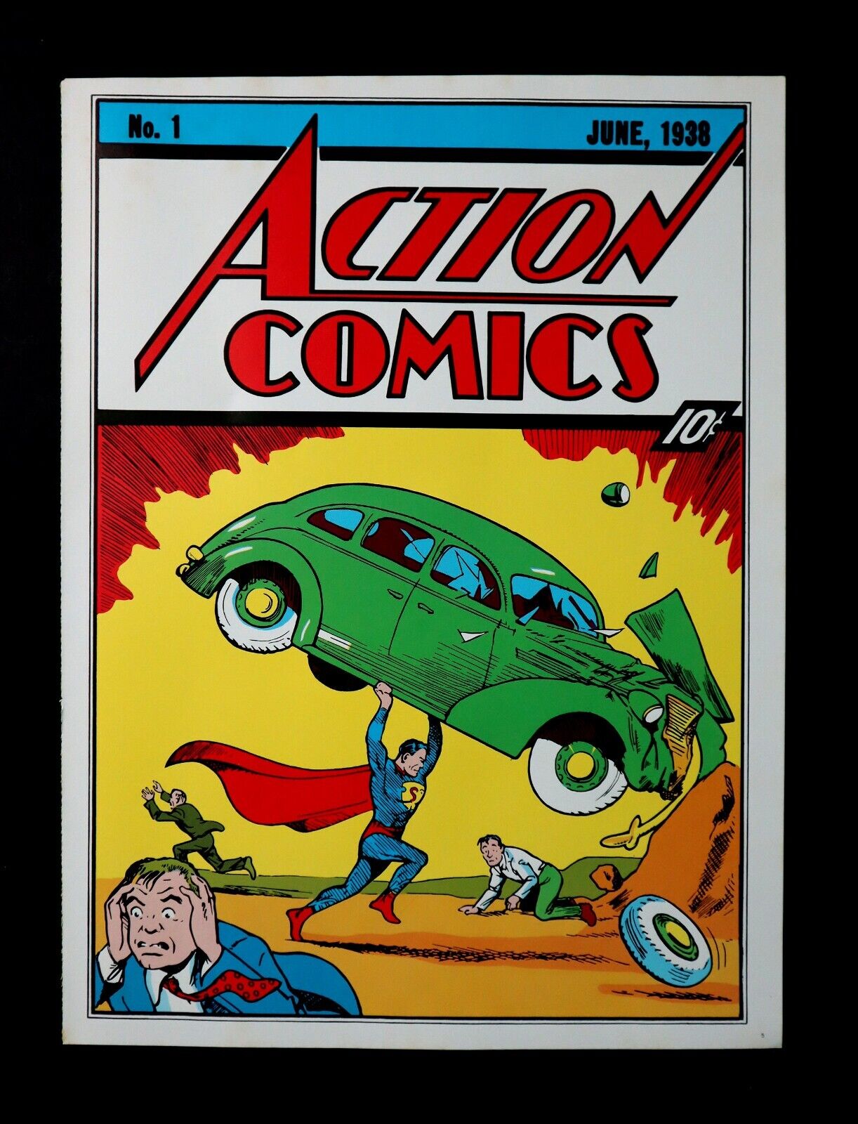 Vintage original 1970's DC Action Comics 1 Superman comic book cover art poster