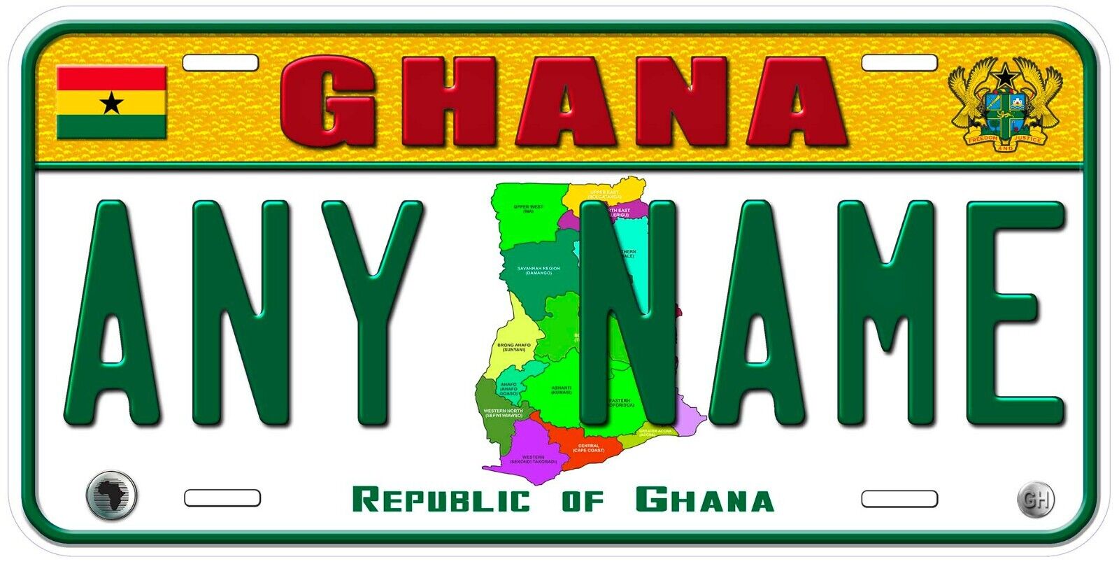 Ghana Custom Personalized Novelty Car License Plate