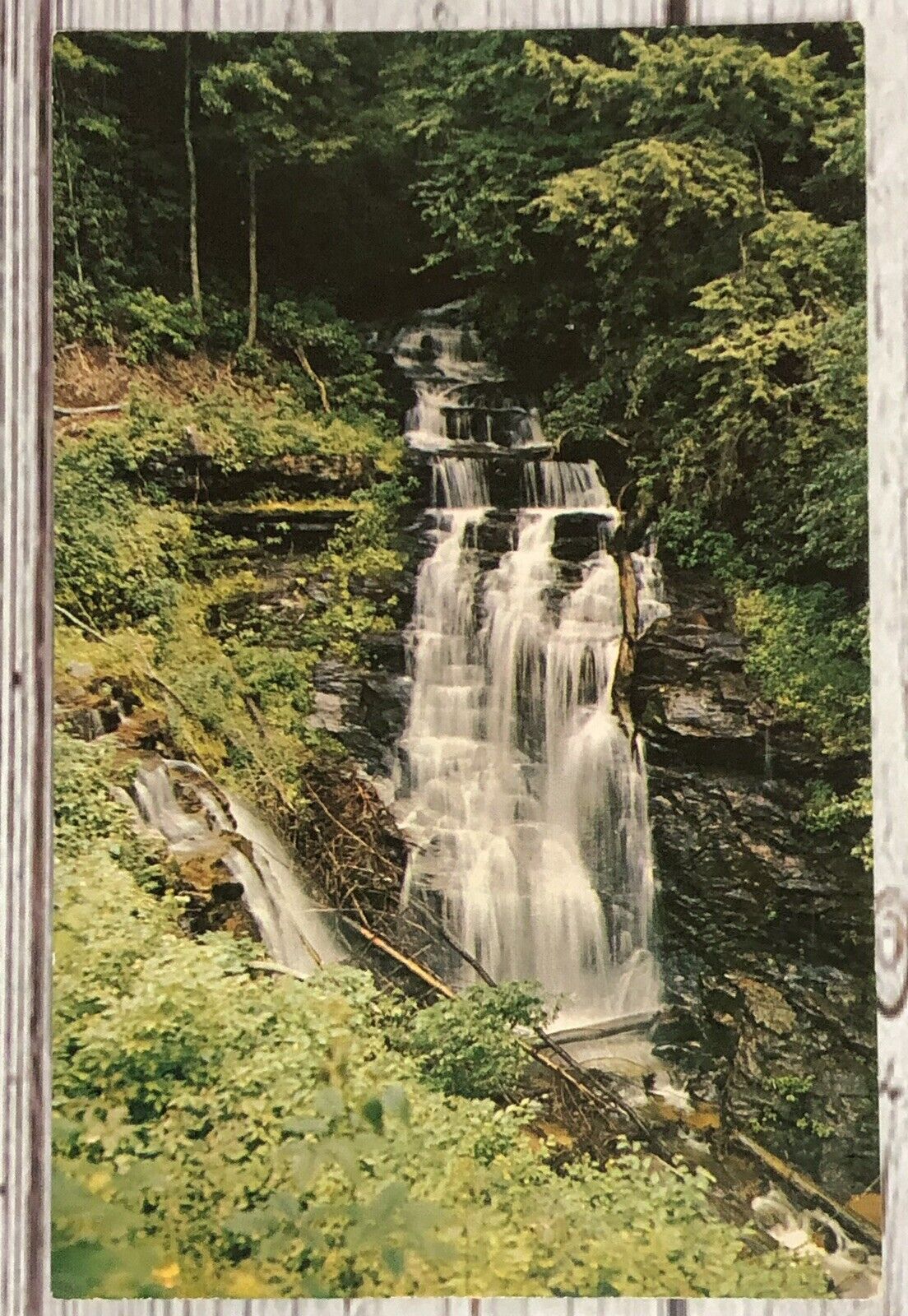 Soco Falls Cherokee Indian Reservation North Carolina NC Unposted Postcard