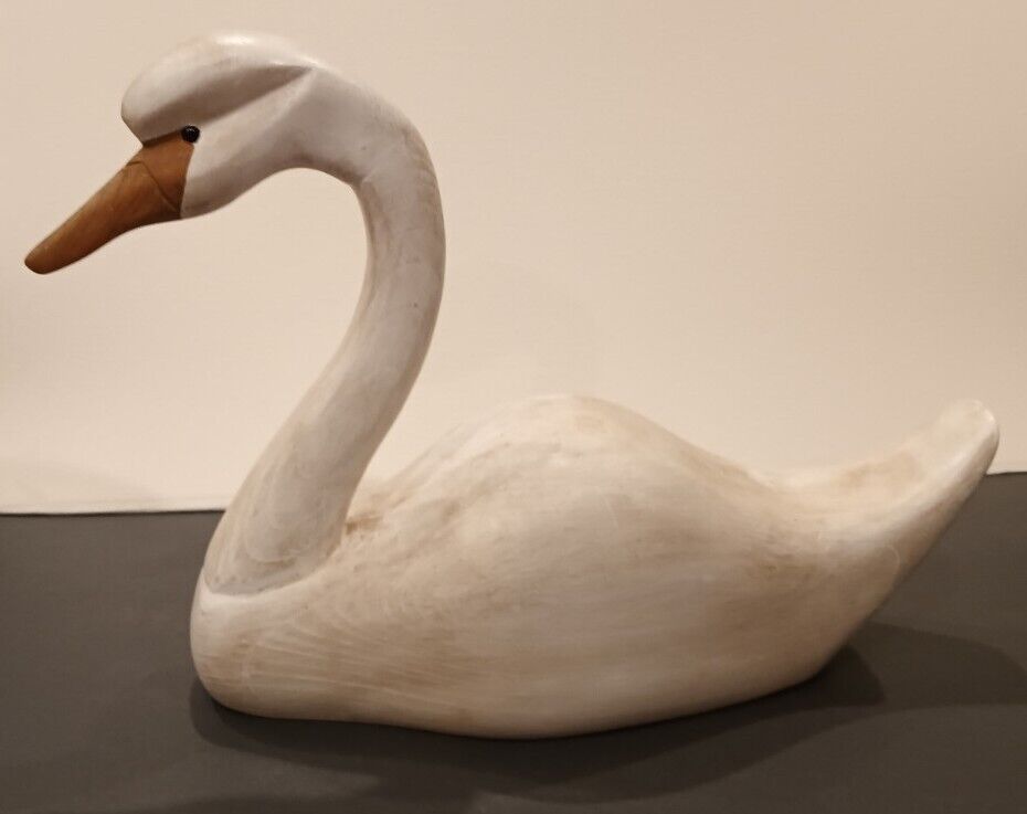 Swan Wooden Hand Carved/ Painted Decoy Patrick Guire \'97 Canada 19\