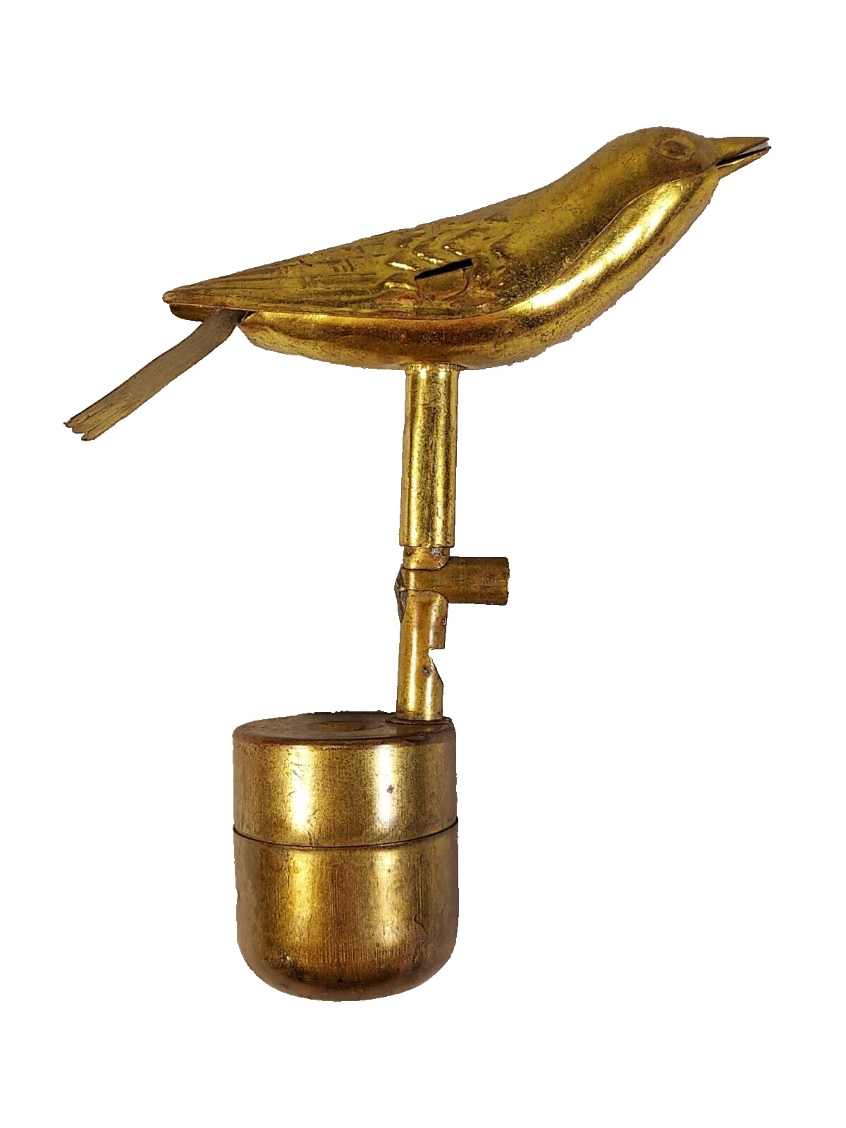 Antique Figural Brass Bird Water Whistle--3.5 