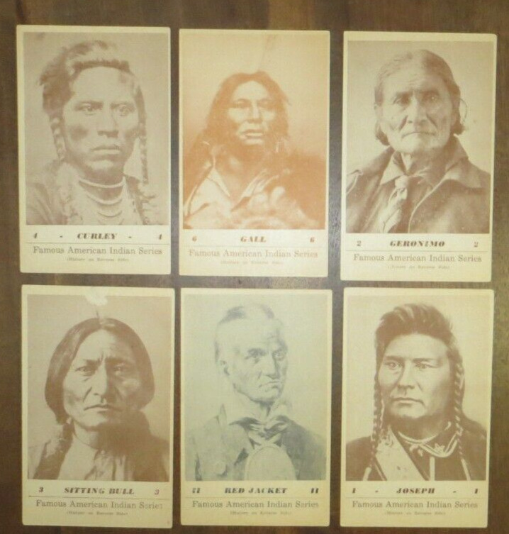 Lot Of 12 Famous American Indian Series PC\'s-1941- GROVES-Gall, Tecum, and more