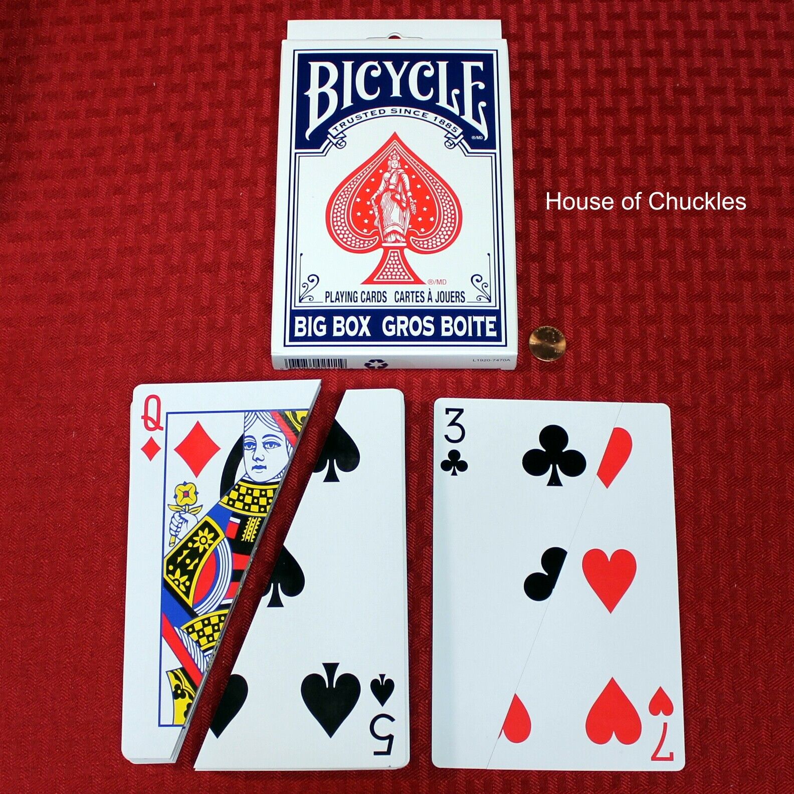 Comedy Split Deck, Jumbo Big Box Gros Boite Bicycle Blue Back - Magic Card Trick