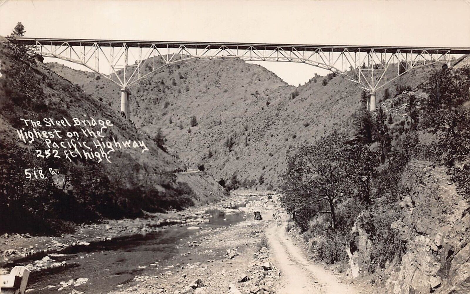 RPPC Yreka CA Pioneer Steel Bridge Shasta River Hwy 263 Photo Postcard D48