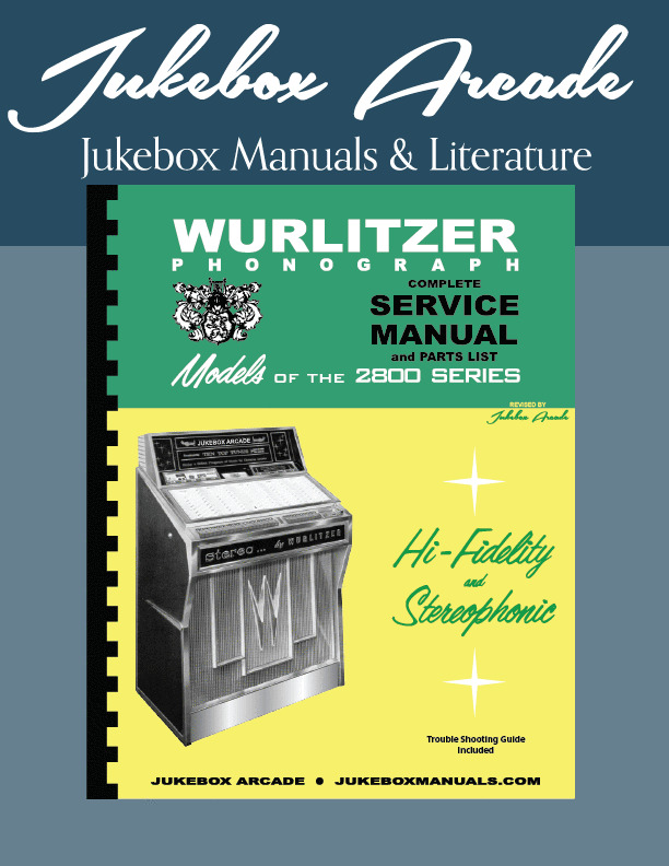 NEW Wurlitzer 2800. 2810 Service Manual, Parts List & Trouble Shooting Guide