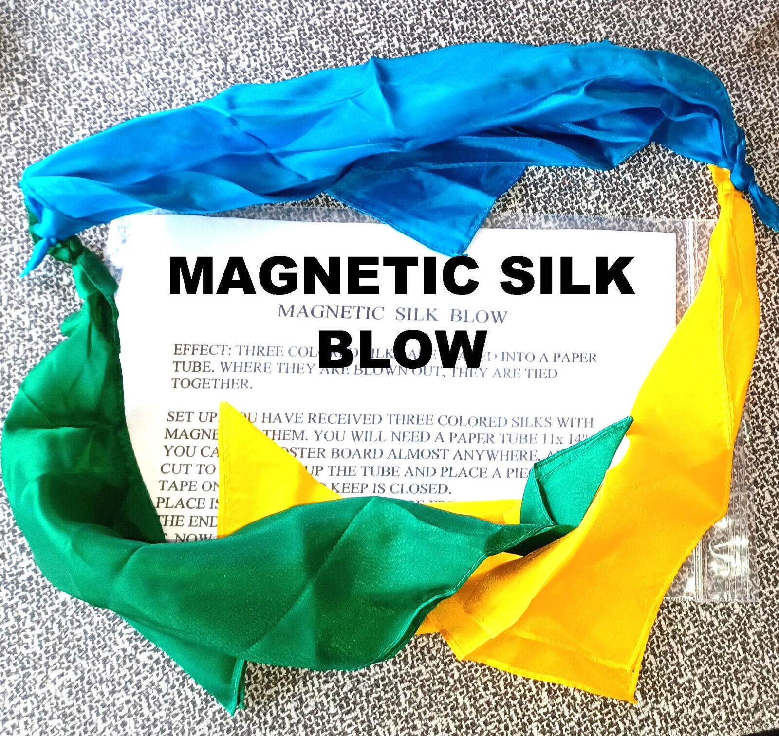 MAGNETIC SILK BLOW --  THREE MEDIUM SILKS w/magnets and instructions