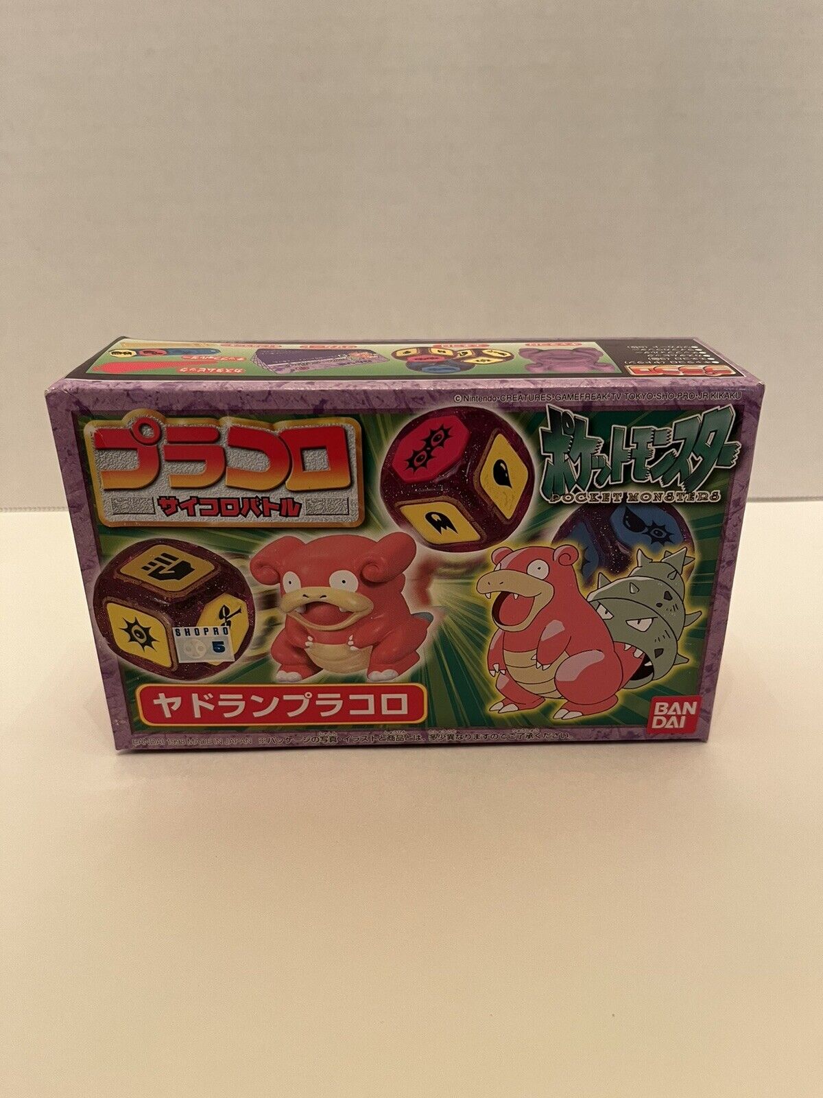 Pokemon Slowbro Pracoro Dice Battle Game Toy Bandai 1998 Sealed New