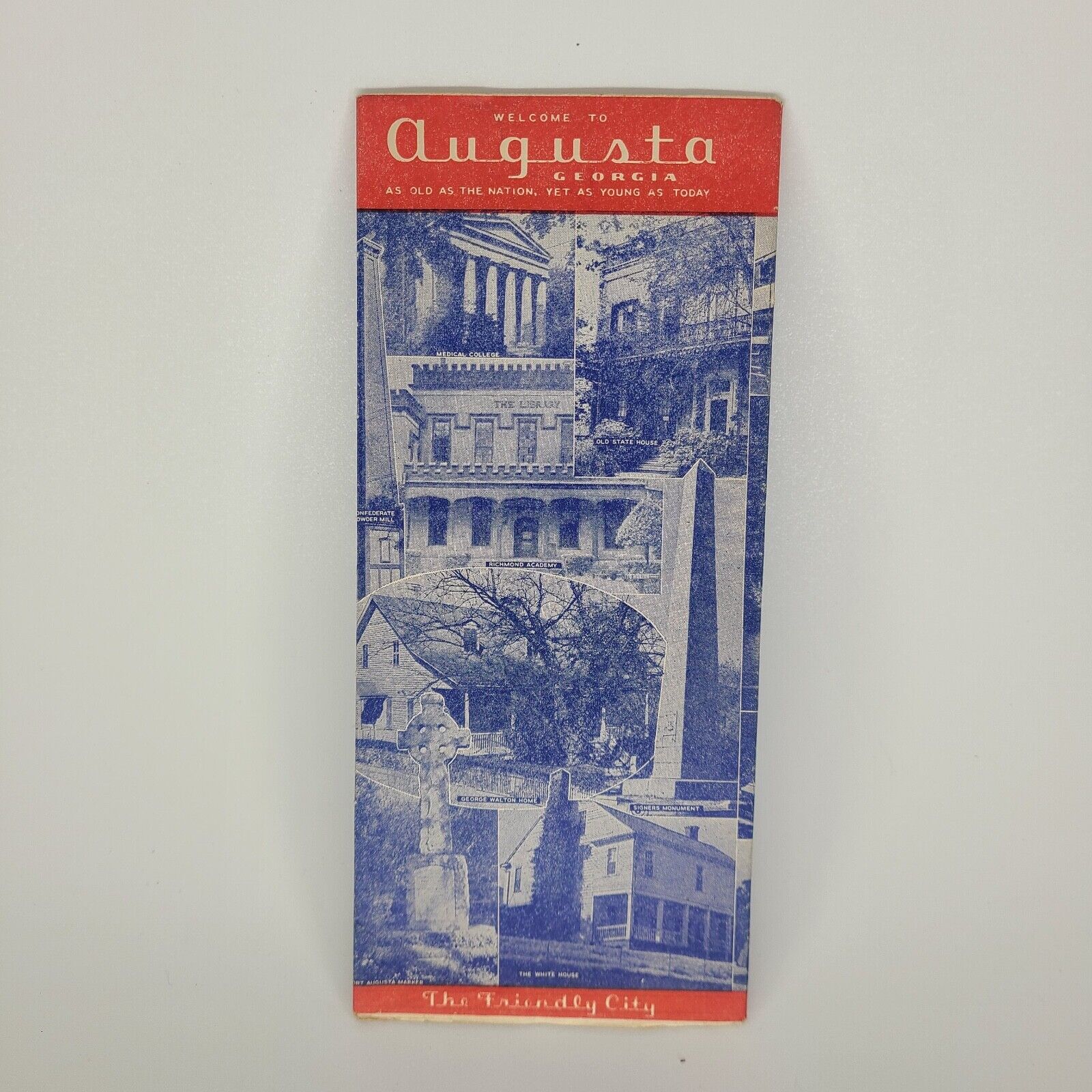 1950s August Georgia Vintage Travel Brochure Facts History Map Tours GA South