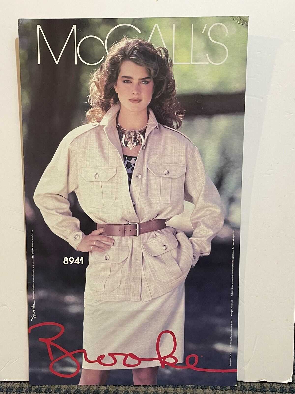 1983 Brooke Shields “McCalls” Countertop Promo Card, 22” x 13”