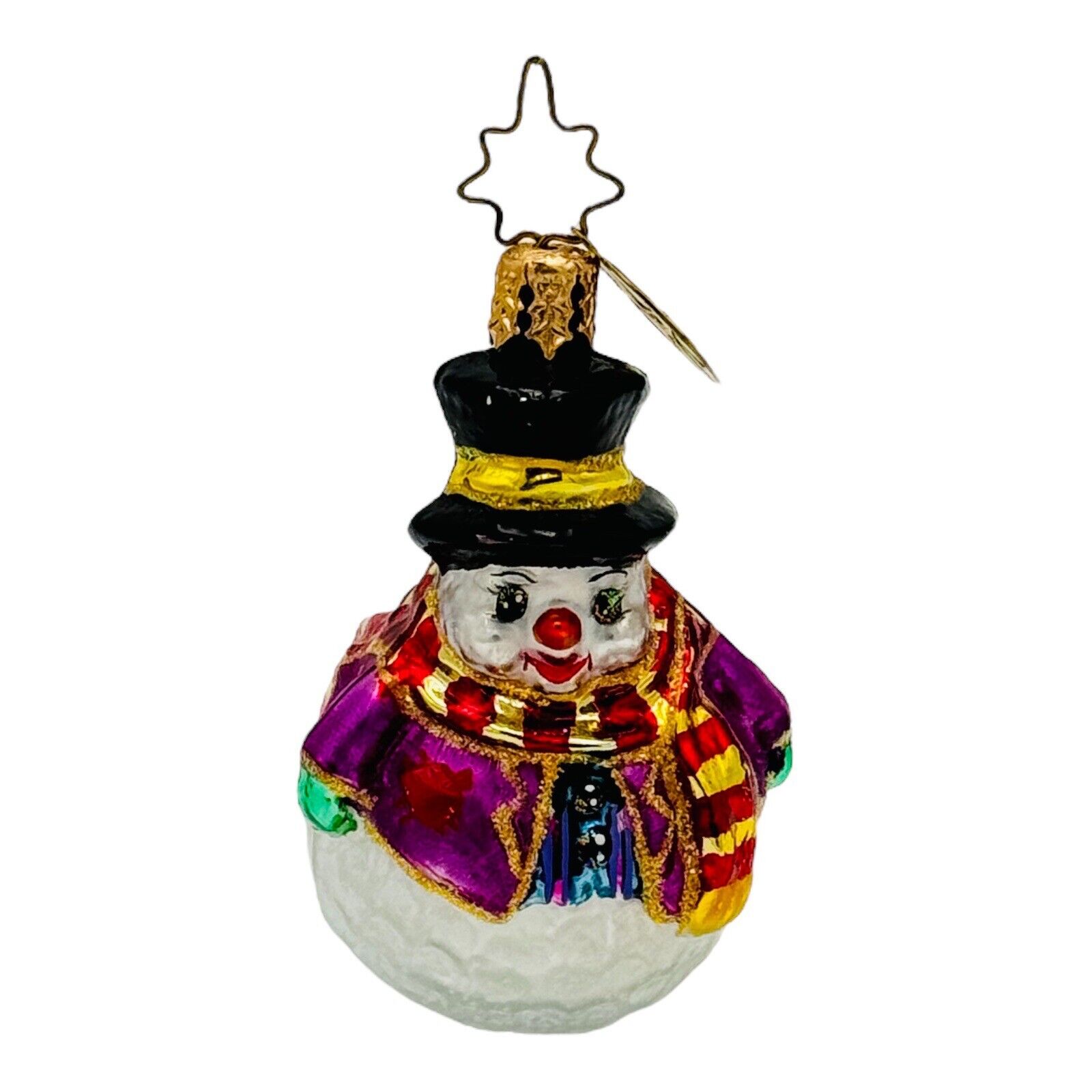 Christopher Radko Chills Wills Glass Christmas Ornament 2.5” Snowman