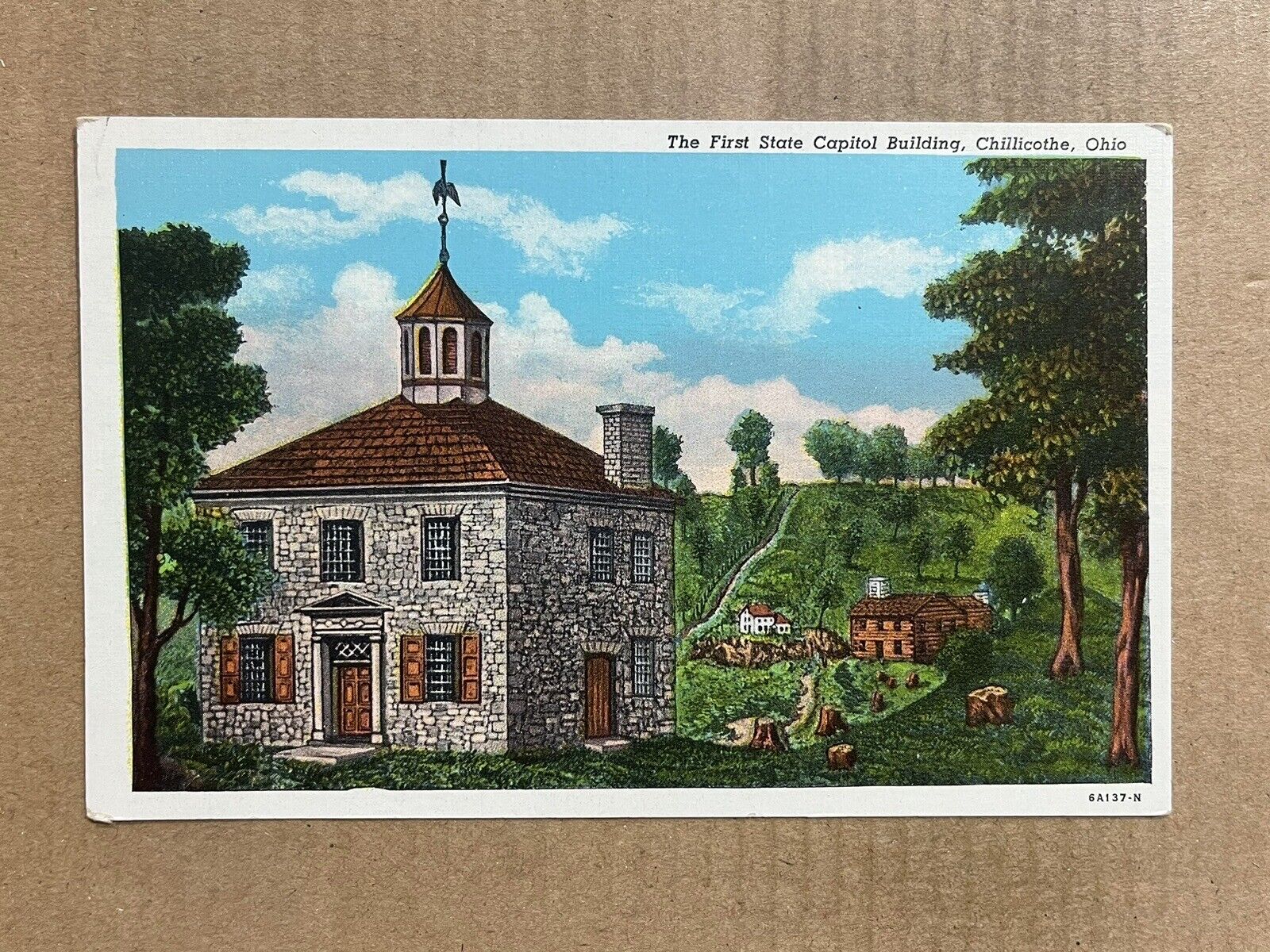 Postcard Chillicothe OH Ohio First State Capitol Building Vintage PC