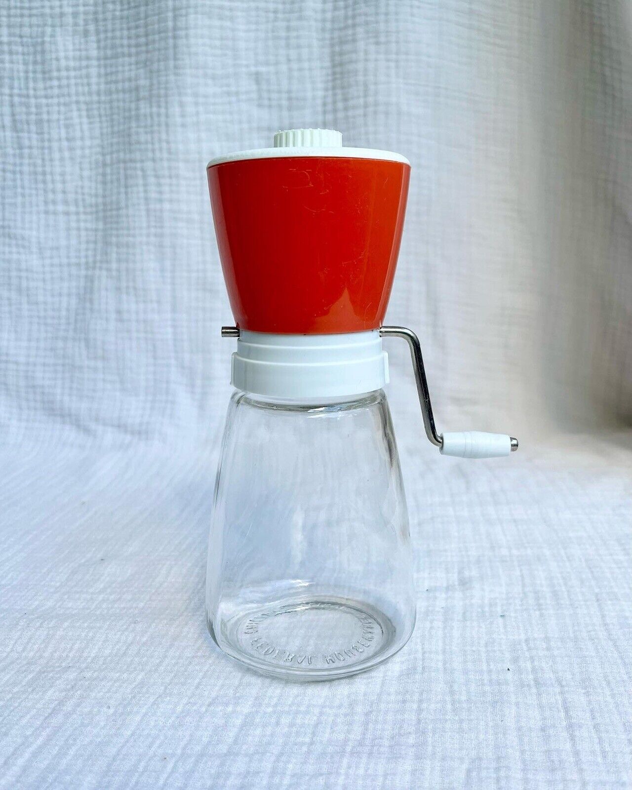 Vintage Federal Housewares Nut and Spice Grinder | Red Orange Retro 50s 60s 70s