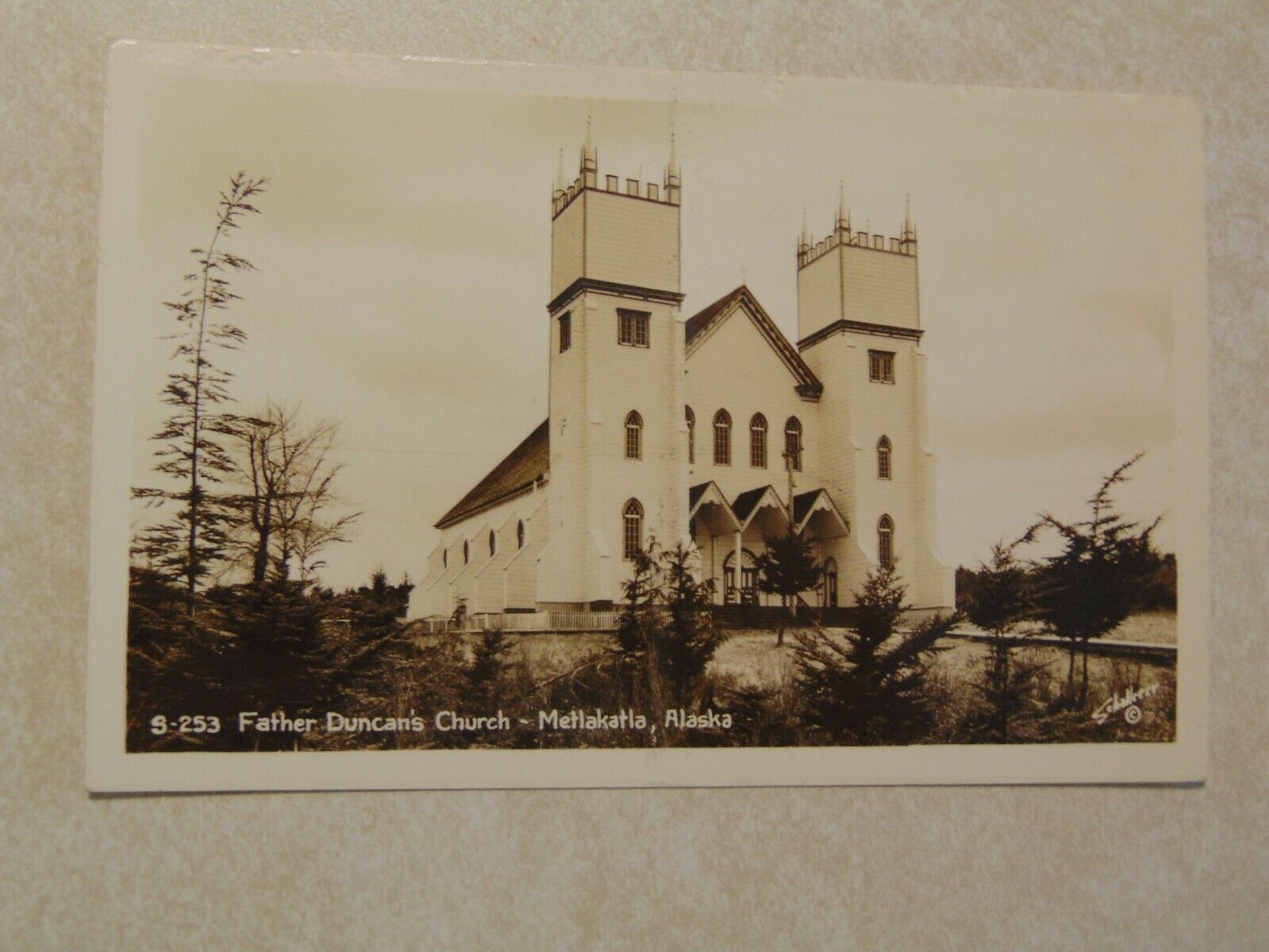 A1789 Postcard Alaska AK RPPC Father Duncan\'s Church Metlakatla 