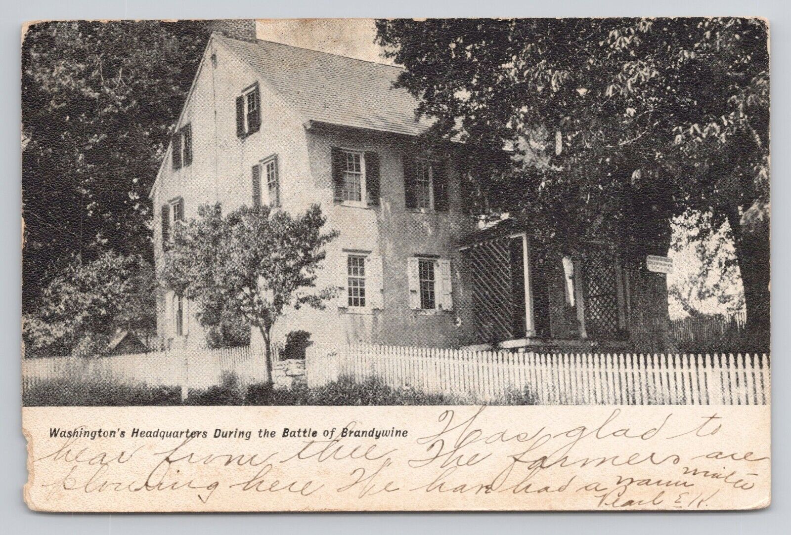 Washington\'s Headquarters During Battle of Brandywine 1905 Antique Postcard
