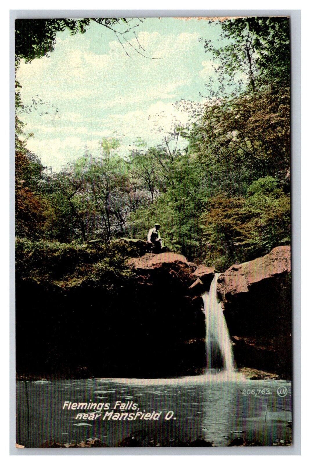 Postcard Mansfield Ohio Flemings Falls