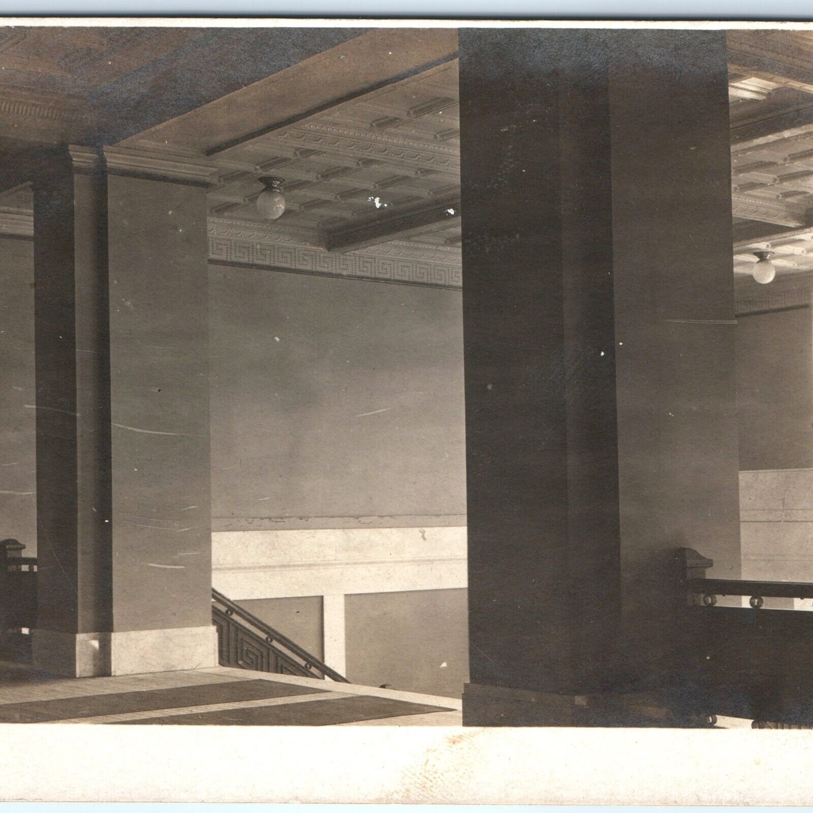c1910s Unknown Building Interior RPPC Station Theatre Architecture Photo PC A173