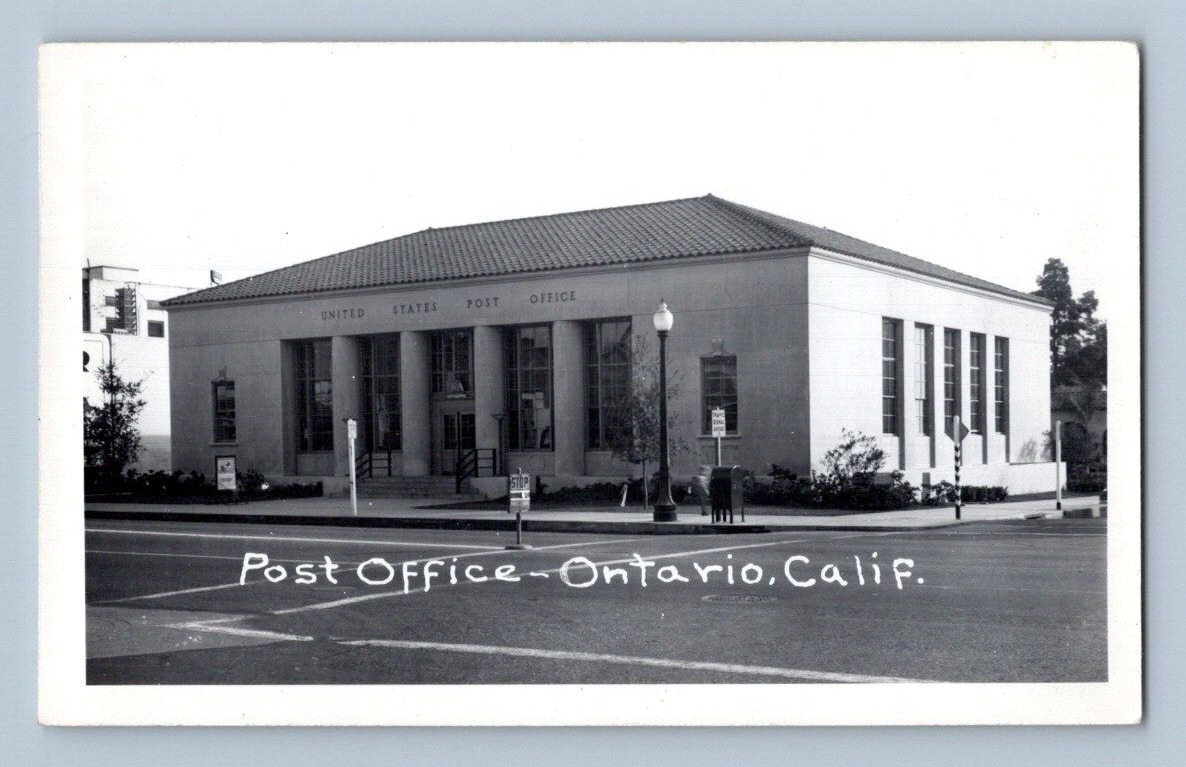 RPPC 1940\'S. ONTARIO, CALIF. POST OFFICE. POSTCARD JJ15