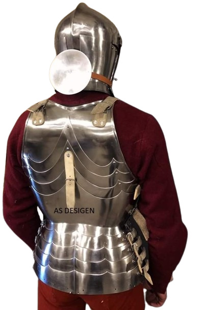 18 Guage Steel Medieval Knight Gothic Armor Cuirass With Tassets Breastplate