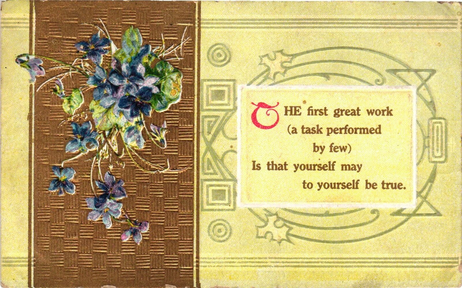 Vintage Postcard- The First Great Work. Early 1900s