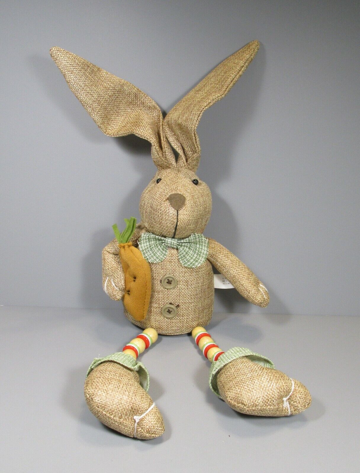 Burlap Easter Bunny Plush Doll / Shelf Sitter