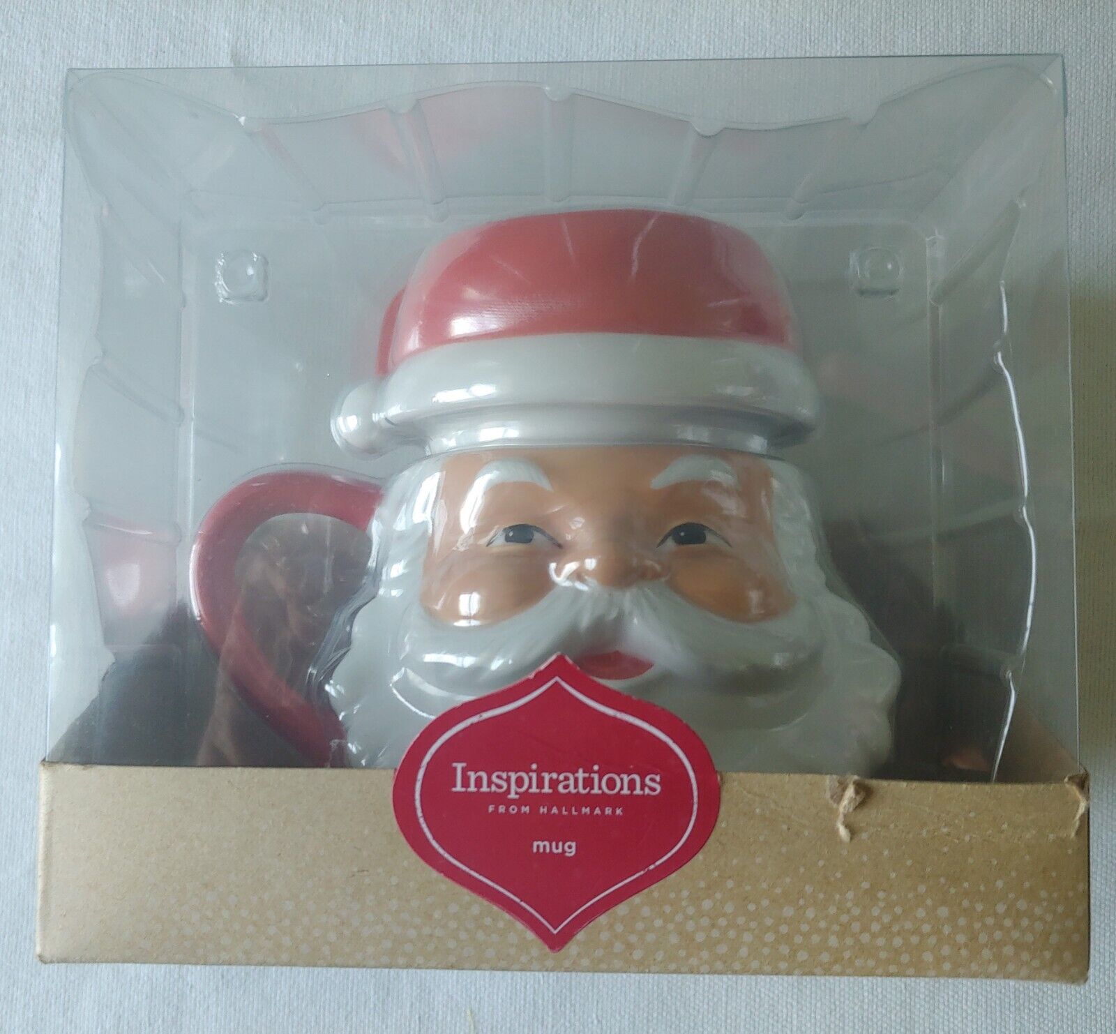 Hallmark Inspirations Santa Clause Christmas Mug With Hat Lid Warmest Of Wishes 