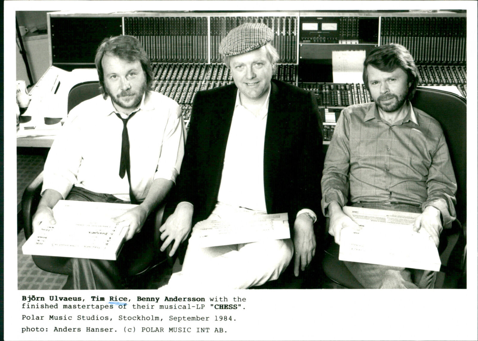 Benny Andersson, Björn Ulfveaus, Tim Rice, Chess, - Vintage Photograph 2596825