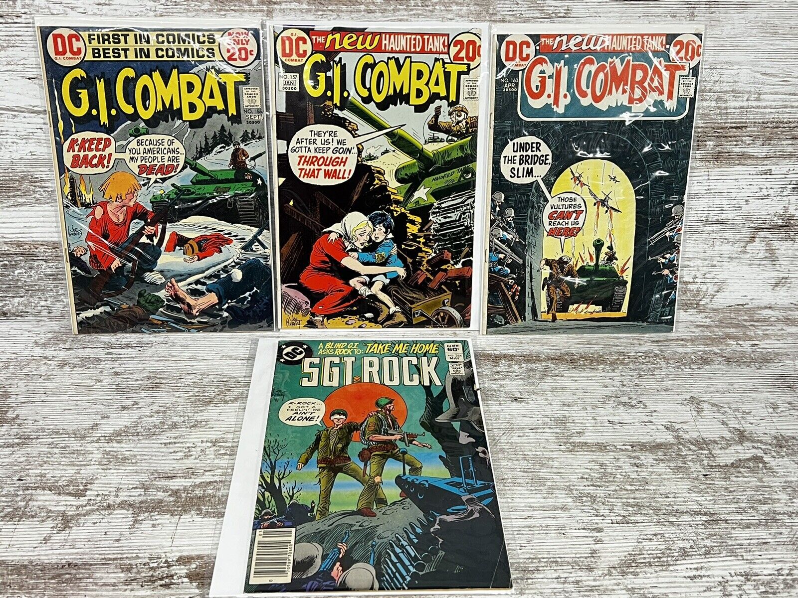 DC Comics lot of 4- G.I. Combat 155 157 160 Sgt Rock 364