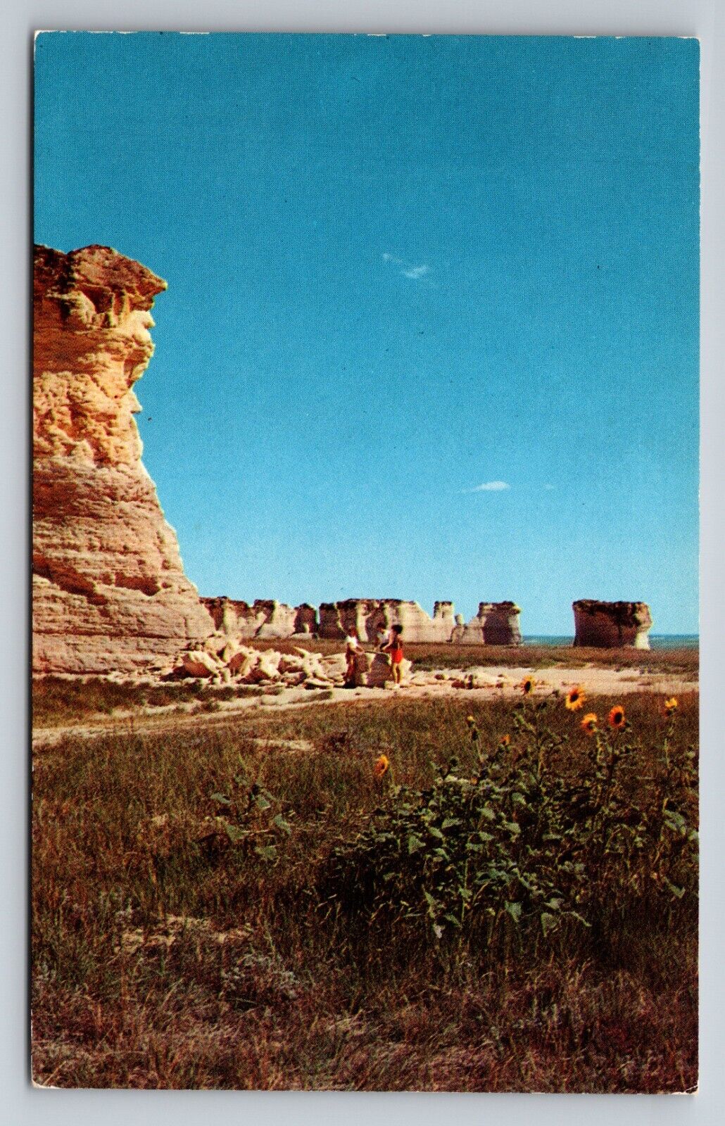 Monument Rocks Near Oakley Kansas Vintage Unposted Postcard