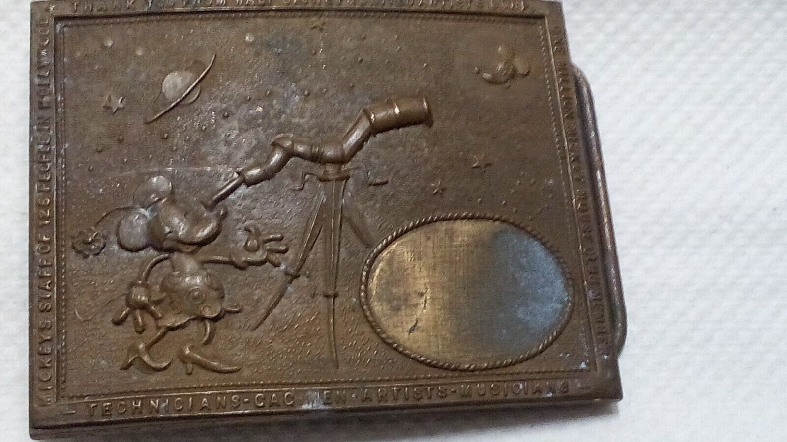 Vintage Mickey Mouse Walt Disney 1933   Brass Belt Buckle