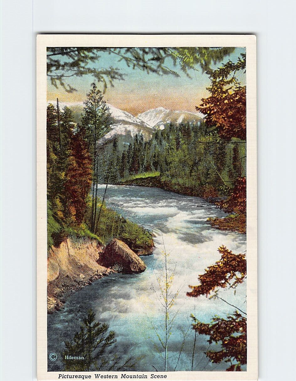 Postcard Picturesque Western Mountain Scene