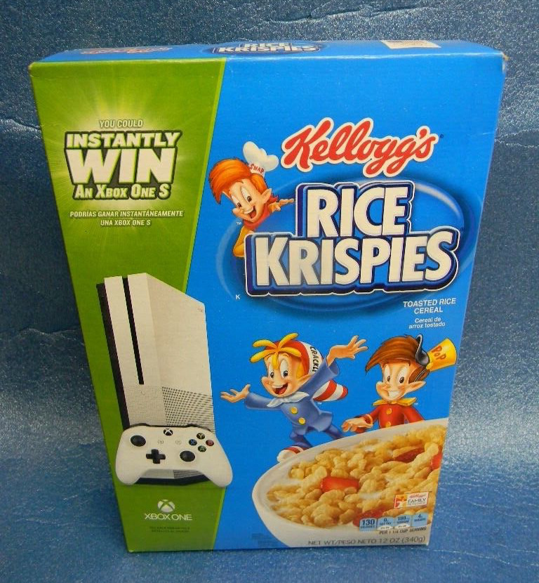 SEALED Vintage 2017 KELLOGG\'S Rice Krispies Cereal Box XBOX ONE AVATAR OFFER
