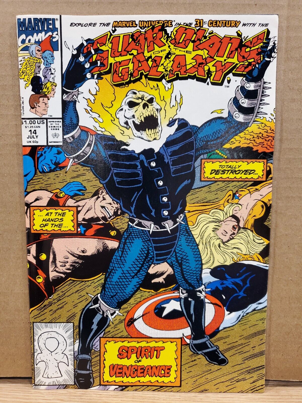 Guardians of the Galaxy #14 (1991 Marvel Comics) Ghost Rider NICE COPY WHITE Pgs