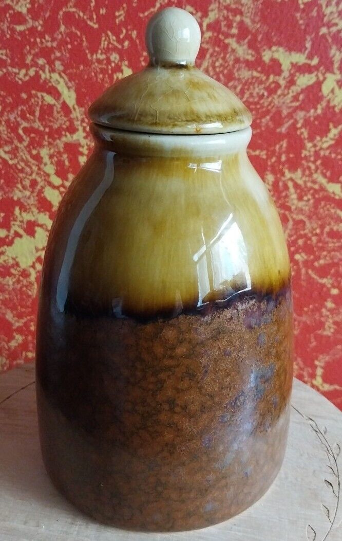 Vintage Pottery Brown Drip Glaze 7.5\