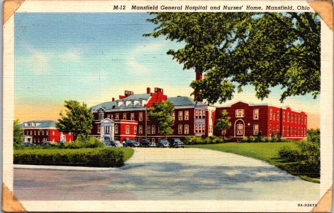 Mansfield OH Ohio General Hospital & Nurses Home Vintage Postcard PM 1941
